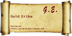 Gold Erika névjegykártya